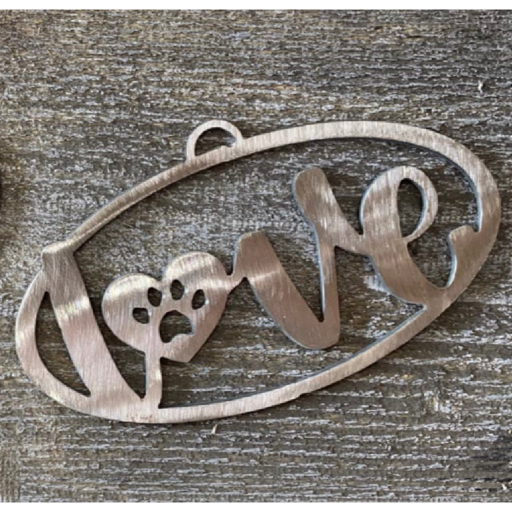 Oval Love Paw Ornament