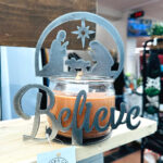 Nativity Believe Candle Holder