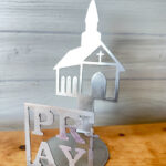 Pray Old Country Church House Candle Holder